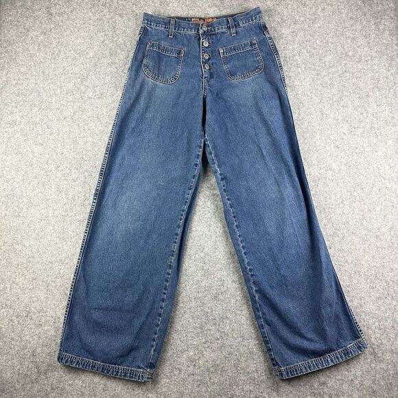Pepe Jeans Denim - VTG Pepe Bareback Jeans Womens 29 Wide Leg High Rise 90s Y2K Grunge Made in USA*